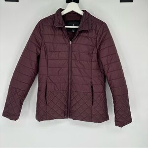 London Fog Burgundy Puffer Coat Small